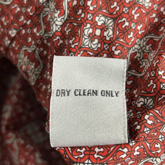 CAbi 525 Womens Brown One-Button Blazer Jacket Size 10 Red Patterned Lining New - Picture 6 of 10